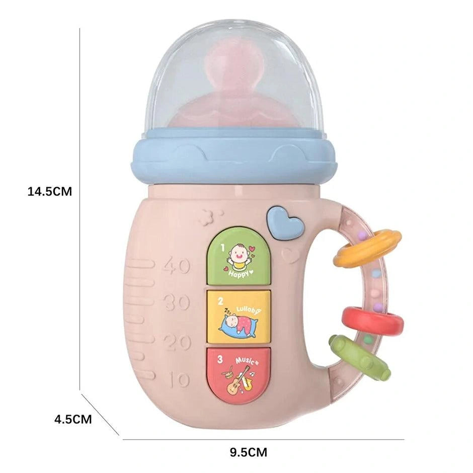 Baby musical feeding bottle dimensions 14.5 cm height and 9.5 cm width 