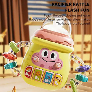 Baby silicone teether toy with music and lights for interactive playtime