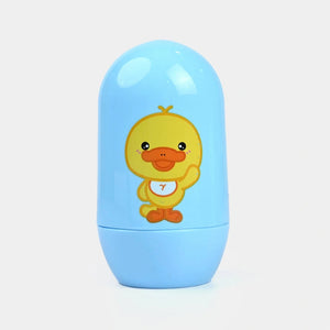 Blue compact baby grooming kit closed storage case with duck design