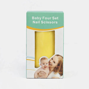 Yellow 4-piece baby grooming kit packaging and product details