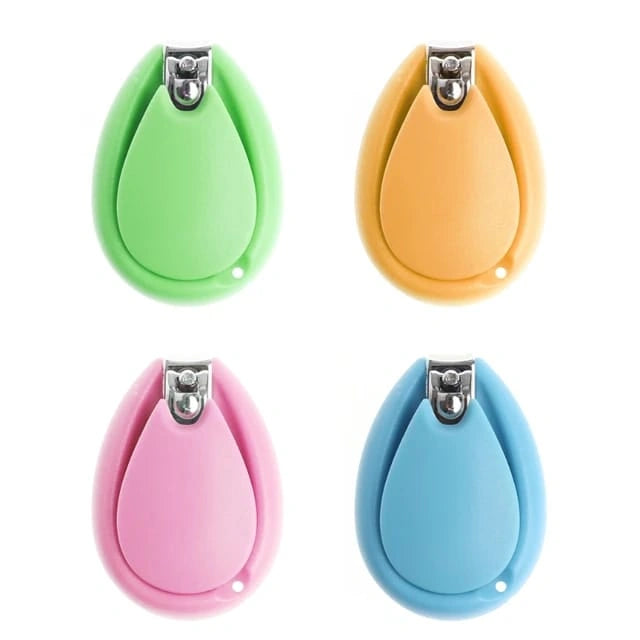 Baby nail clippers set in green yellow pink and blue colors