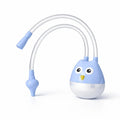 Blue owl baby nasal aspirator with soft silicone suction tip and transparent reservoir
