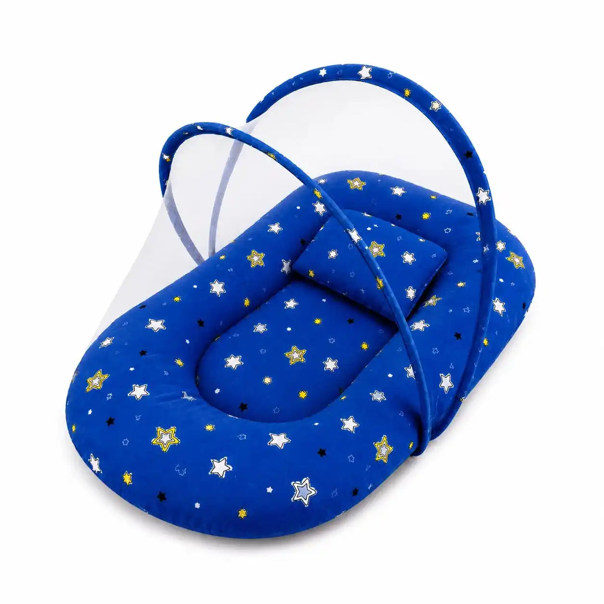 Baby Carry Nest with Pillow & Full Mosquito Net – Blue