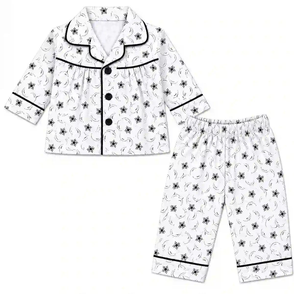 Baby Girls Floral Print Night Suit Shirt and Pajama Set