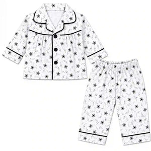 Baby Girls Floral Print Night Suit Shirt and Pajama Set
