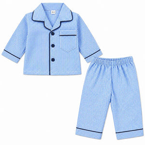 Baby Checkered Night Suit Shirt and Pajama Set