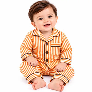 Baby Wearing Vertical Stripe Night Suit