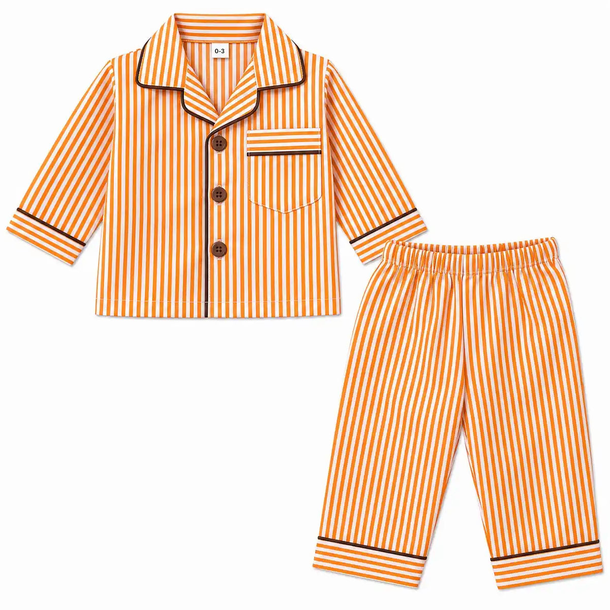 Baby Vertical Stripe Night Suit Shirt and Pajama Set