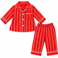 Baby Red Striped Night Suit Shirt and Pajama Set