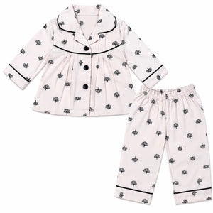 Baby Girls Tree Print Night Suit Shirt and Pajama Set