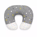 Grey star baby nursing and feeding support pillow with U-shaped design