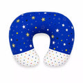 Royal blue star baby nursing and feeding support pillow with U-shaped design