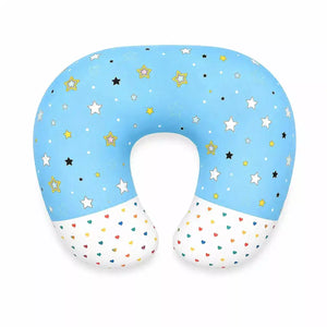 Sky blue star baby nursing and feeding support pillow with U-shaped design