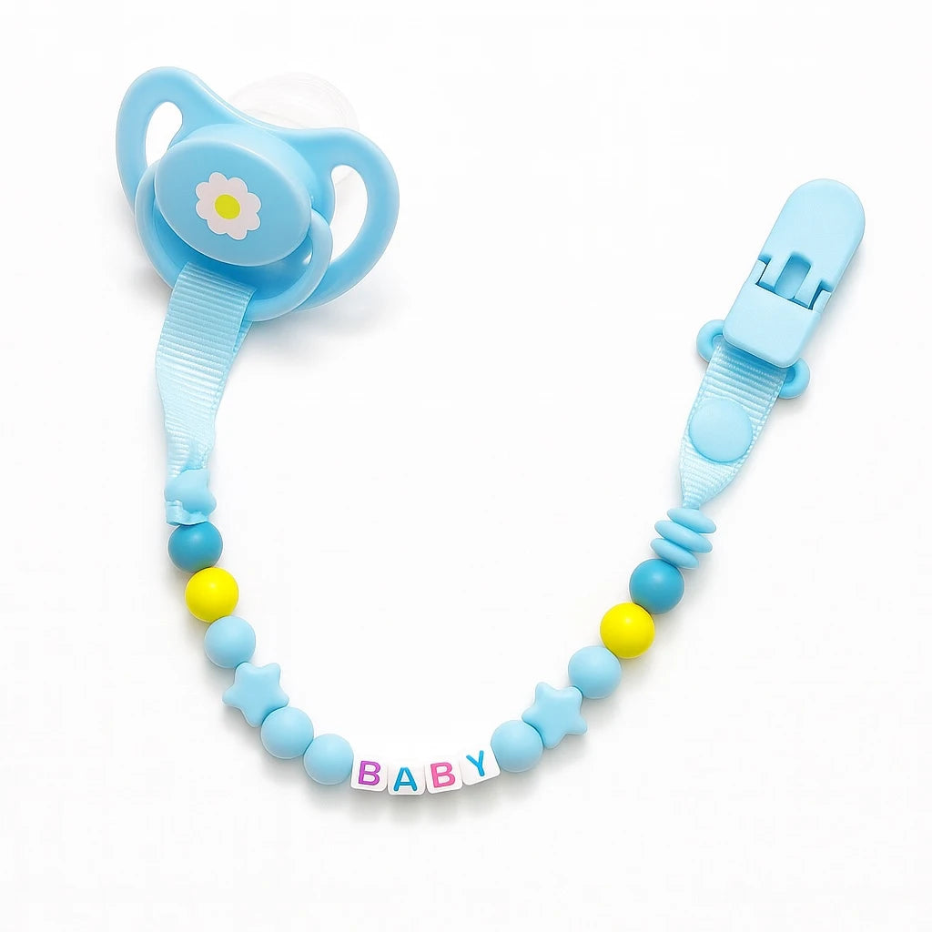 Silicone Pacifier with Chain & Protective Cap