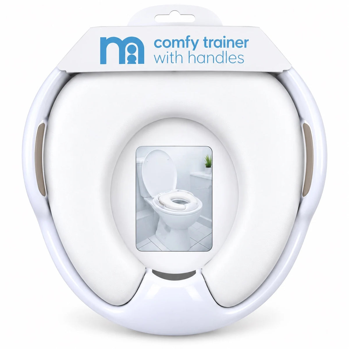 Baby Soft Cushion Potty Training Seat in White with side handles