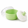 Green baby musical powder puff with soft fabric puff and hygienic storage box