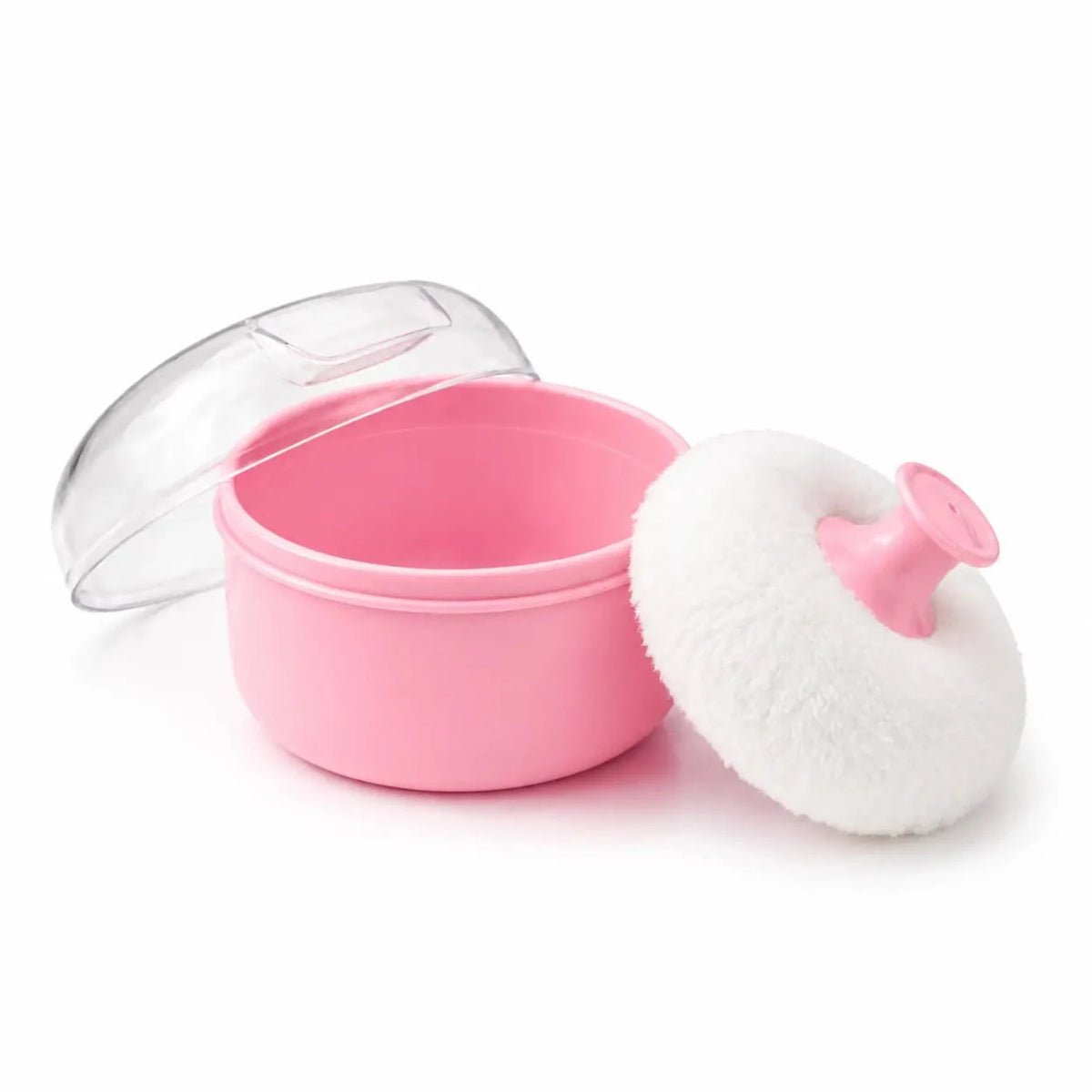 Pink baby musical powder puff with ultra-soft puff and hygienic storage case