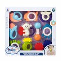 10 Piece Baby Rattle and Teether Toy Set with Colorful Rattles and Soft Silicone Teething Edges for Babies 3 Months Plus