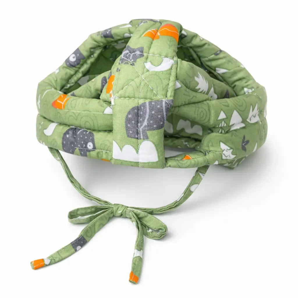 Green Adjustable Baby Head Safety Helmet with Soft Cushion Padding for Crawling and Walking Babies