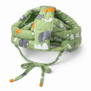 Green Adjustable Baby Head Safety Helmet with Soft Cushion Padding for Crawling and Walking Babies