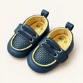 Baby Boys Textured Prewalker Shoes – Navy Blue & Yellow