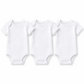 Pack of 3 Baby Bodysuits / Rompers - Half Sleeves White