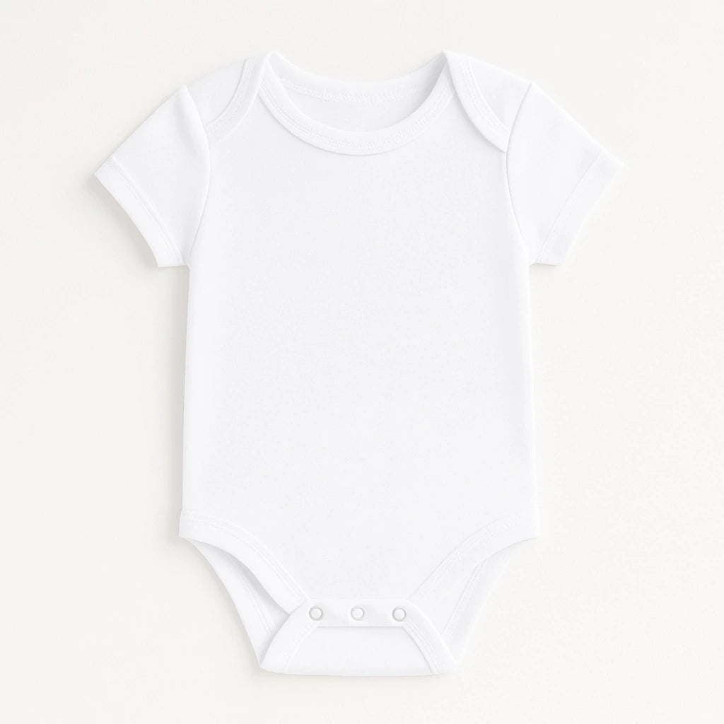 Pack of 3 Baby Bodysuits / Rompers - Half Sleeves White