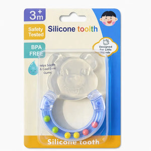 BPA Free Silicone Baby Teether Rattle with Soft Gum Massager and Colorful Beads for Babies 3 Months Plus