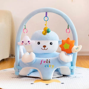 Blue Rabbit Baby Learning Sit Sofa Seat with Hanging Toys and Sitting Support
