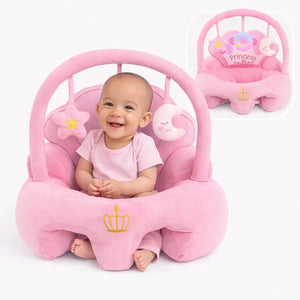 Pink Baby Learning Sit Sofa Seat with Baby and Hanging Toys for 6 Plus Months