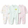 Pack of 3 Baby Romper Suits in Soft Cotton for 0 to 9 Months
