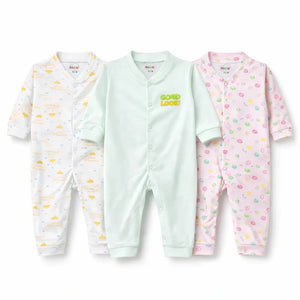 Pack of 3 Baby Romper Suits in Soft Cotton for 0 to 9 Months