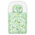 Green cloud print baby carry nest with pillow for newborns up to 6 months