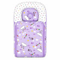 Purple cloud print baby carry nest with pillow for newborns up to 6 months