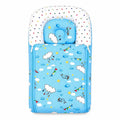 Sky blue cloud print baby carry nest with pillow for newborns up to 6 months