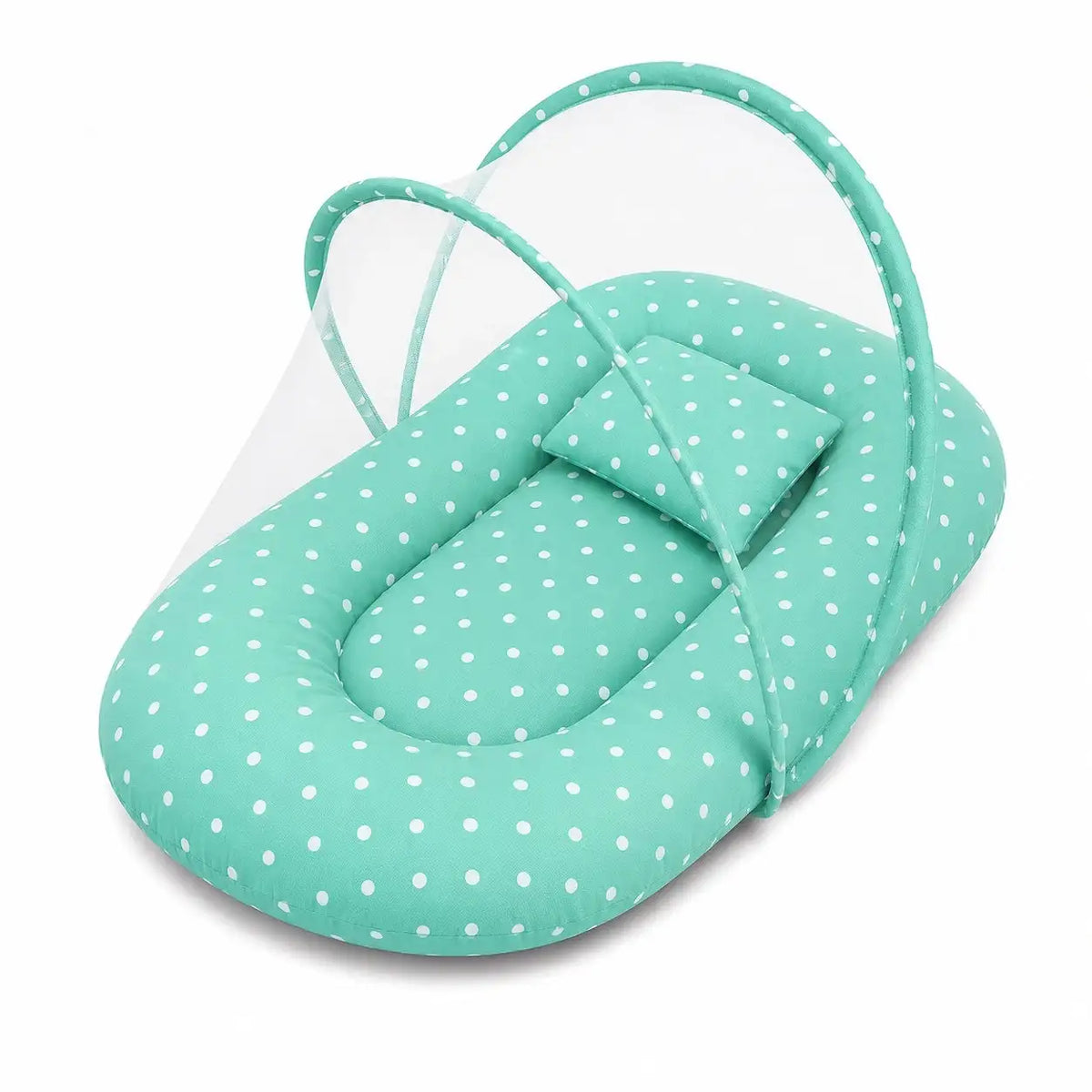 Mosquito Net Carry Nest – Green Polka Dot