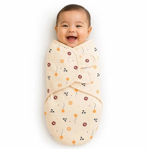 Adjustable Baby Swaddle Wrap in Cream Beige – Soft Breathable Summer Interlock Fabric for 0-6 Months
