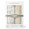 Pack of two 120×120 cm organic cotton muslin wrapping sheets for babies aged 0 to 6 months