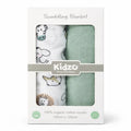Pack of two extra-large organic cotton muslin wrapping sheets for babies 0 to 6 months