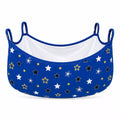 Dark blue star print baby cradle swing cloth with zipper net and four hanging loops