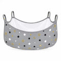 Grey star print baby cradle swing cloth with zipper net and four hanging loops