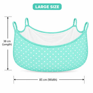 Large mint green baby cradle swing cloth with net measuring 85 × 38 cm