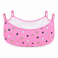 Pink star print baby cradle swing cloth with zipper net and four hanging loops