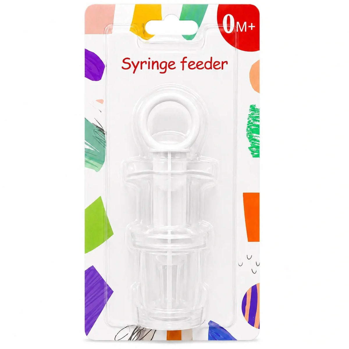 White baby syringe feeder in retail packaging