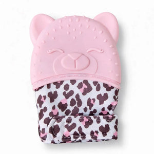 Pink Baby Silicone Teething Mitten Glove with Soft Food Grade Silicone for Teething Relief