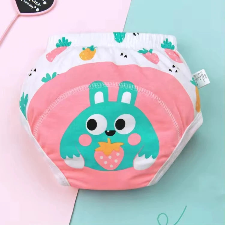 Reusable baby training pants with cute rabbit and strawberry print