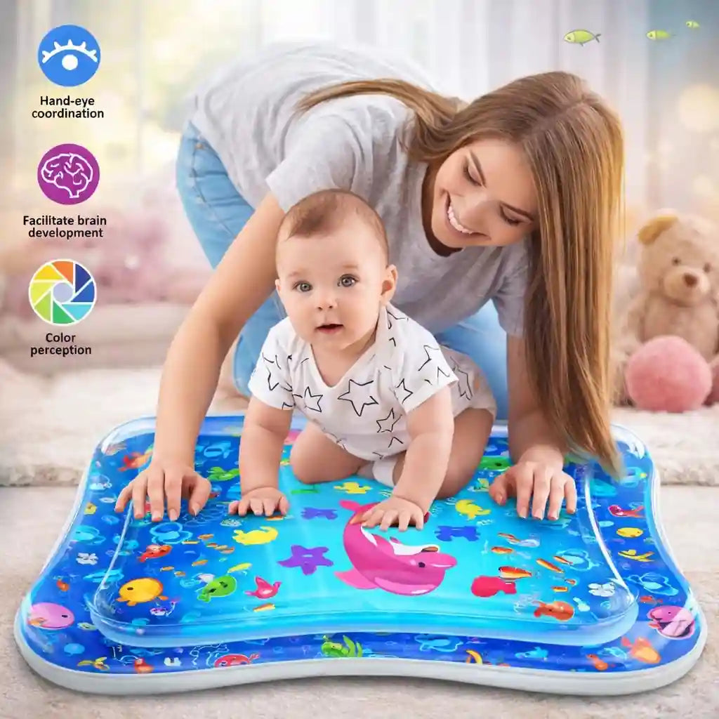 Baby Water Play Mat for Tummy Time – Inflatable Activity Mat