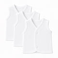 White sleeveless baby inner vest pack of 3 for newborn infants