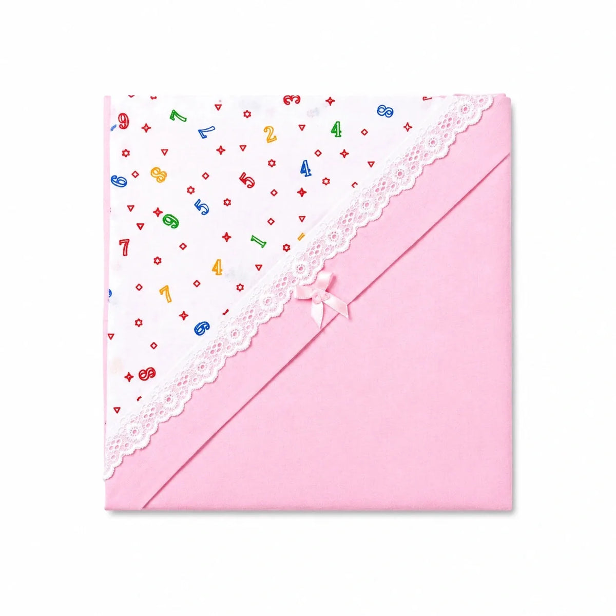 Baby Hooded Wrapping Sheet with Lace & Bow