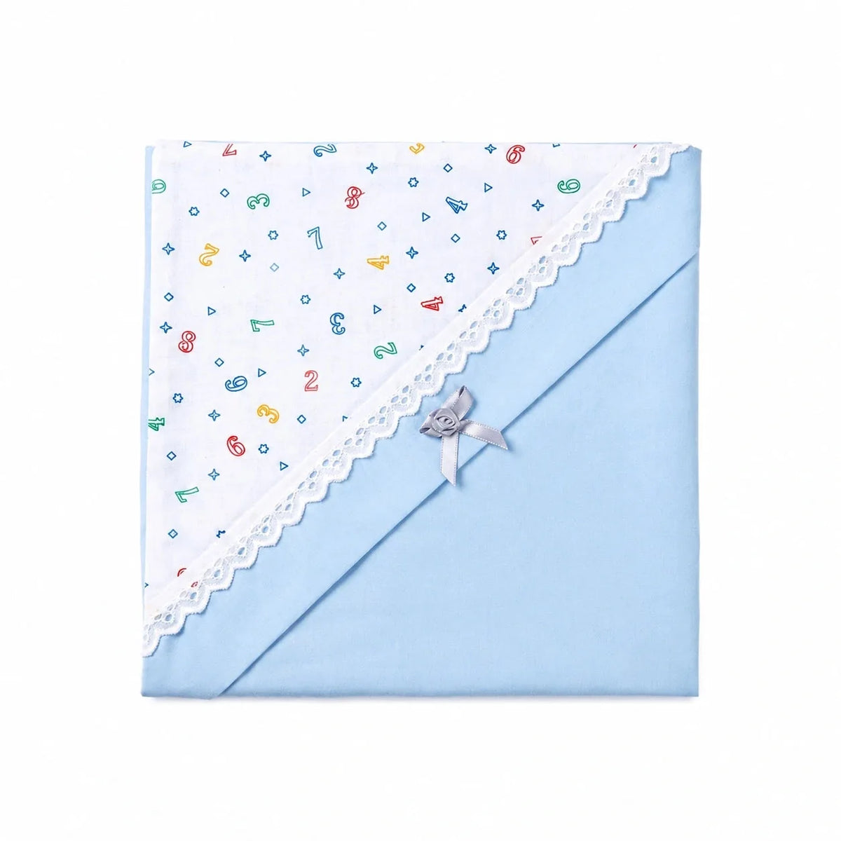Baby Hooded Wrapping Sheet with Lace & Bow